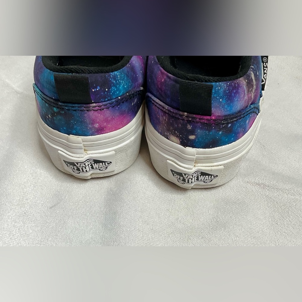 Vans Girl's Asher Galaxy Multicolor Canvas Slip On Skate Shoes Size 11 - Picture 6 of 9